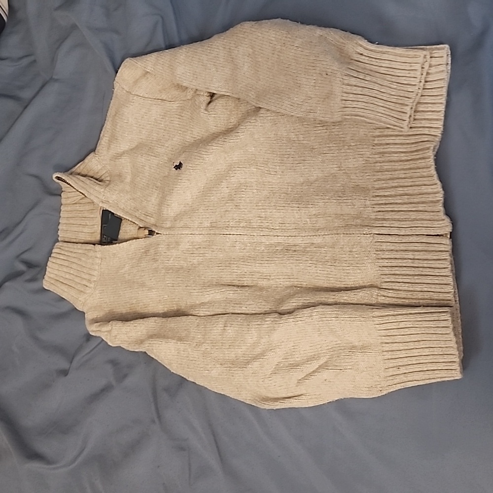 Boys Polo by Ralph Laure. Grey Zipper Sweater